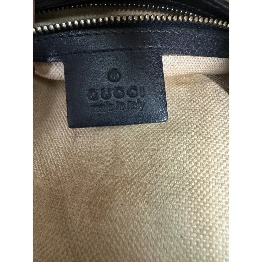 Gucci Vintage Web Boston GG Canvas Navy Red Satchel Medium - FLAWS READ - Picture 6 of 13